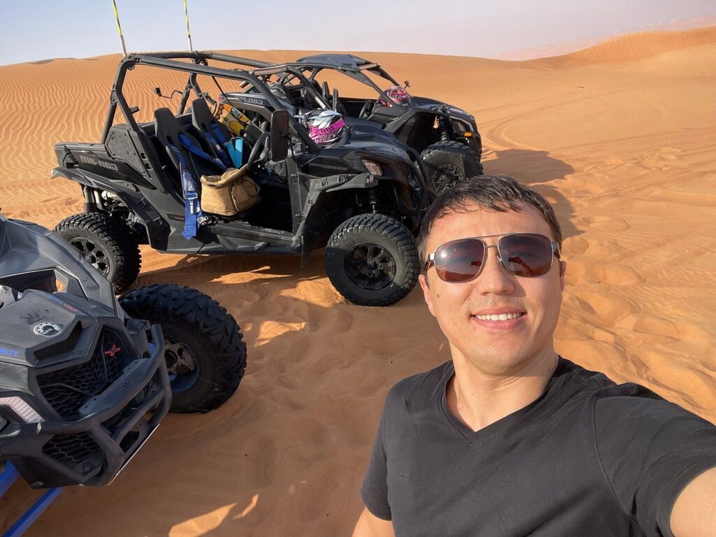 A satisfied client on our buggy tours in Merzouga, Morocco