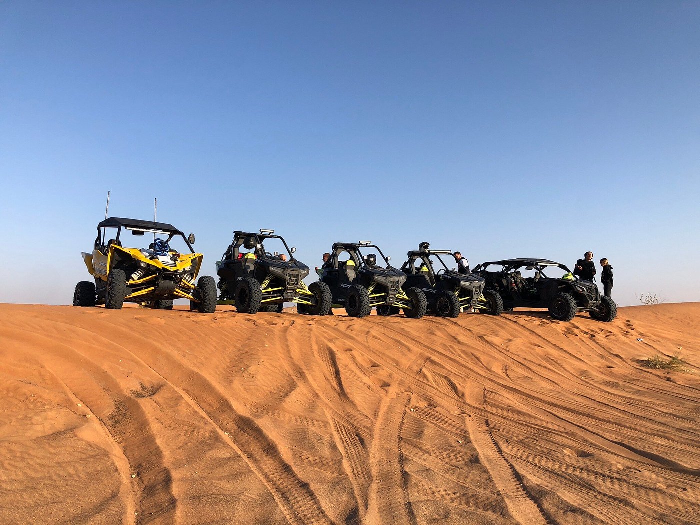 Off-road vehicles in the desert of Merzouga, Morocco